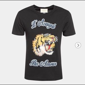 Gucci Black L’Aveugle Par Amour Tiger T-shirt